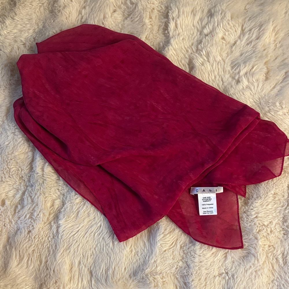 CAbi Sheer Scarf in Raspberry
